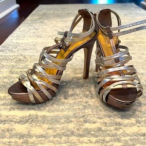 Kelsi Dagger Muti-Metallic Strappy Platform Heels